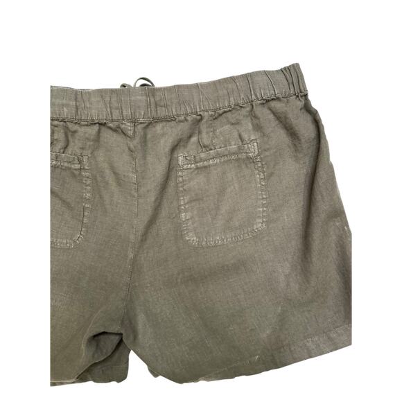 Caslon Olive Green 100% Linen Pull On Shorts Size XL - Picture 4 of 6